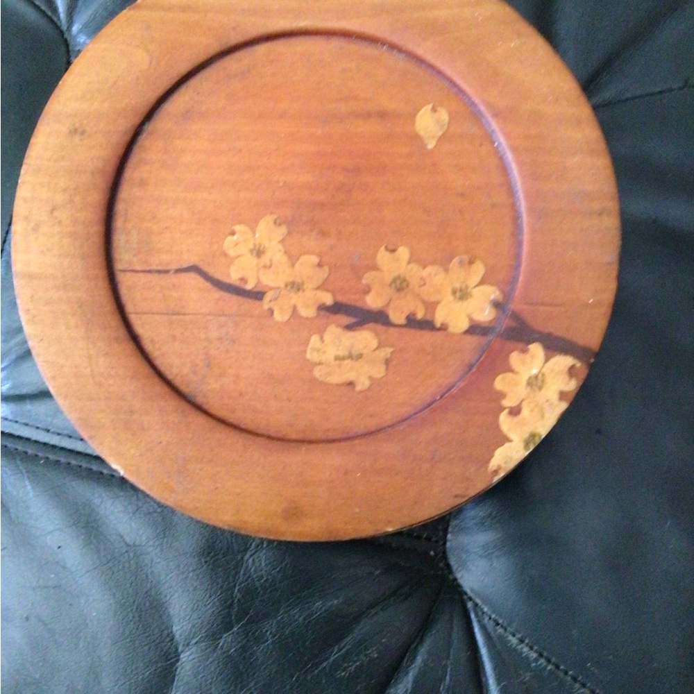 Lee Brown Dogwood Floral Wooden Plates